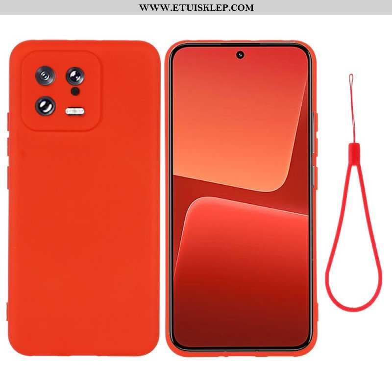 Etui do Xiaomi 13 Płynny Silikon Ze Smyczą